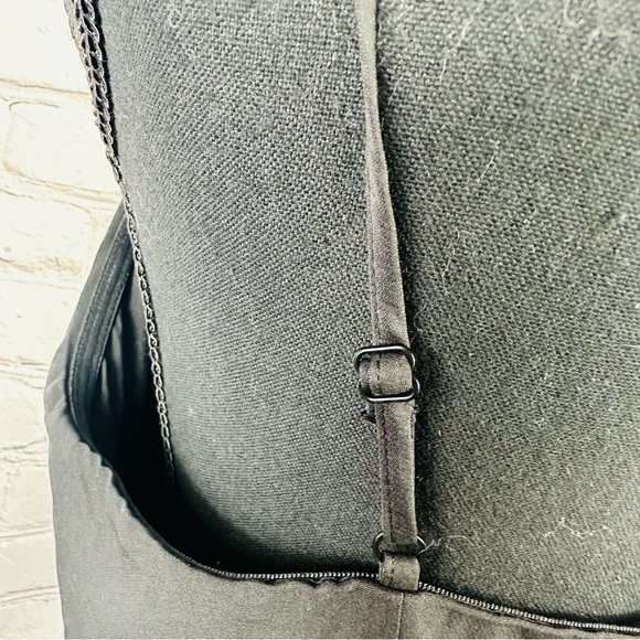 SAM EDELMAN SPAGHETTI ASYMMETRICAL FEATHER BLACK DRESS SIZE 8 - Picture 12 of 16